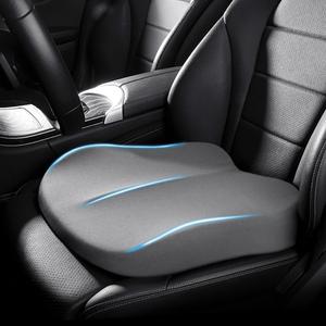Adult Car Booster Seat Cushion, Car Seat Driver Height Boost Mat Memory Foam Car Seat Cushions Pad Improve Driving View Non-Slip 3D Office Chair Cushion Pressure Relief (Grey) (16x16x3.94in)
