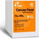 Canvas Boards for Painting 9x12 Inch, 40-Pack Bulk Canvas Value Pack - Art Supplies Blank Paint Canvas Panels for Acrylic, Oil, Watercolor, Tempera, Gouache