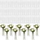 200 Pcs Plastic Bud Vases in Bulk Clear Small Flowers Vases for Centerpieces Wedding Decorations Home Banquet Formal Dinners Party Table Decor Office Ornaments (1.2 * 5.5inch,Pattern)