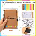 Chuangdi 20 Sets Teacher Appreciation Gifts Bulk Inspirational Spiral Notebook with Sticky Note Motivational Pen Nurse Thank You Gifts for Team Staff Coworker (Classic,Kraft)