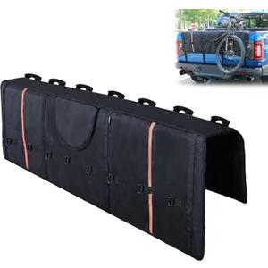 Amooca Tailgate Pad for Mountain Bikes Pickup Truck Tailgate Protection Pad with 3 Tool Pockets 60'' Wide for 7 Bicycles