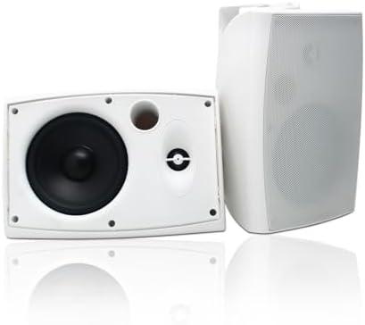 Herdio 6.5 Inches Indoor Outdoor Bluetooth Speakers Waterproof Wired 400 Watts with Powerful Bass,2 Way Wall Mount Speakers All-Weather Durability for Patio Home Deck Porch Backyard(Pair,Withe)