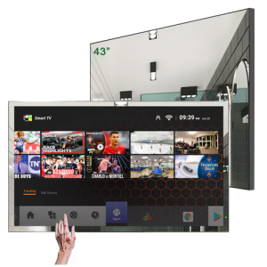 Souria 43 Zoll 4K Smart Mirror Android System Wasserdichter TV Badezimmer SPA Großer Bildschirm ATSC DVB Hotel Innenschwimmbad