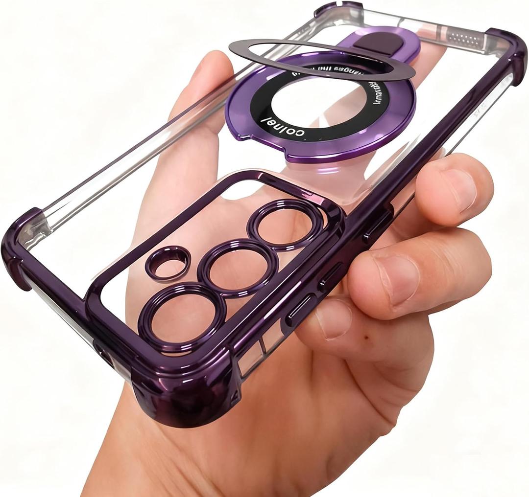 Case Compatible with Samsung Galaxy A15 5g Phone Case softcase Protective with Ring Stand Clear Phone Cover for Samsung a15 5g case Cute,Purple