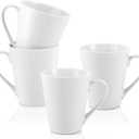 10 oz Coffee Mugs Set, 4 Pcs Plain White Ceramic Coffee Cups, Porcelain Mugs With Handle, V-Shaped Mug for Latte, Hot Cocoa, Tea, Cappuccino, Milk, Microwave & Dishwasher Safe