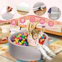 Foam Baby Ball Pit 35.4"x 11.8" for Toddlers, Soft Round Kiddie Playpen Ball Pool for Kids with Soft Memory Sponge for Babies Indoor Game(Balls not Included) Light Gray 35.4IN