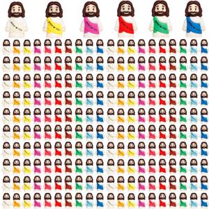 200PCS Little Jesus Figures, 10 Color Tiny Jesus Figurines in Bulk, Mini Jesus Figure to Hide and Seek Religious Gifts for Easter Egg Stuffers Fillers Gifts, Christian Gifts for Women Mom (200PCS)