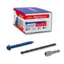 3/16 x 1-3/4" Hex Head Blue Concrete Screw Anchors (100 pcs Screw Kit) with one Screwdriver and Drill Bit for Concrete, Masonry, Block, Brick and Wood Fastening
