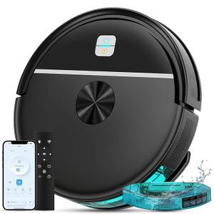 Robot Vacuum and Mop Combo,3500Pa Powerful Suction, with Wi-Fi/App/Remote,2 in 1 Mopping Robot Vacuum Cleaner,Dustbin and Watertank, for Pet Hair,Hard Floors and Low Pile Carpet,Black