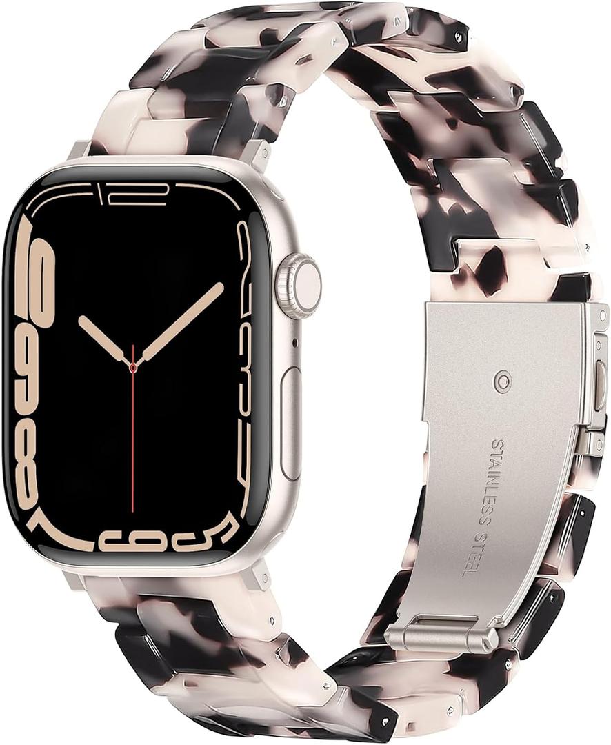 Resin Band Compatible for Apple Watch Bands for Women 40mm 41mm 42mm 38mm 44mm 45mm 46mm 49mm, Lightweight Dressy Bracelet for iWatch Bands Series 11 SE 10 9 8 7 6 5 4 3 2 1 Ultra