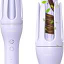 NOVUS 1.25 Inch Rotating Curling Iron for Effortless Waves and Beach Curls, Auto Hair Curler with 60M Ions Anti-Scald, Fast Heating for Hair Styling