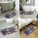 Shower Mat Non Slip, 15.736 Inch, Shower Mats for Showers Anti Slip, Non Slip Bath Mat for Shower and Bathroom, Wet Area, Quick Drying, No Suction Cups, Colored Pebbles