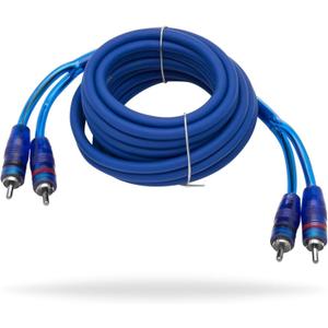 InstallGear 2-Pack of 20 ft RCA Audio Cable 2 Male to 2 Male High-Performance Splitter with Shielded Design for Low-Interference Audio Signal