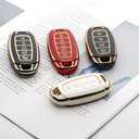 Key Fob Cover Compatible with Smart Key (5 Button, Gold and Black)