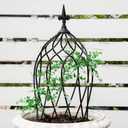 23-Inch Metal Obelisk Trellis for Climbing Plants | Sturdy Iron Design, Ideal for Outdoor Roses and Potted Vines | Easy Assembly, Compact Vertical Garden Decor for Indoor & Outdoor Use (23" x 8.5")