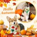 Abbylike 200 Pcs Fall Thanksgiving Dog Bandana Bulk Maple Leaves Bandana for Dogs Triangle Kerchief Bib Scarf for Pets Autumn Costume Photo Props Accessories Pet Shops Adoption Event, 25 Styles (Orange, Yellow,White)
