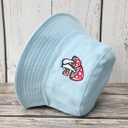 2 x Mushroom Embroidered Bucket Hat for Men Women Girl, Light Blue Summer Travel Fisherman Beach Sun Hat Embroidery Outdoor Cap (Blue)