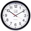 Charles Leonard Round Wall Clock, 14 Inch Thinline Quartz with 12 Inch Dial, Analog with Second Hand, Black/White (76820)