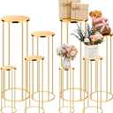 8 Pack Cylinder Pedestal Stands for Party 35.4/ 31.5/ 27.6/ 23.6 Inch Gold Metal Cake Pedestal Stand Table Display Cylinder Holders for Parties Flowers Plant Vases Birthday Backdrop Decoration