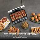 Ninja Sizzle Pro XL 20-Inch Indoor Griddle + Grill, Detachable Ventilated Lid, Grease Control, Ceramic Nonstick Plates, Even Edge Cooking, Extra Large Capacity, Versatile, Silver, GX101