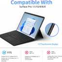 Case for Surface Pro 11/10/9/8, 13 Inch PU Leather Protective Cover with Honeycomb Cooling, Multi-Angle Stand, Stylus Holder, Front Pocket & Hand Strap, Durable Business for Tablet (Brown)