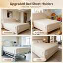Bed Sheet Holders for Corners, Upgrade Dual-side Locks Keep Firm & Tight, Lock Sheets Holders, Non-slip Sheets Grippers, Heavy Duty Bed Sheet Clips Fits All Mattress Sizes Easy Install