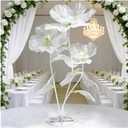 3Pcs 5.5ft Giant Flower Decoration with Stand Base Artificial Silk Gauze Flower Decoration for Wedding Outdoor Party Birthday Home Garden Backdrop Decorations