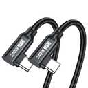240W USB C to USB C Cable 0.5FT,PD 3.1 Type C to C 5A Fast Charging Cable Right Angle for MacBook Pro/Air,iPad Pro/Air/Mini,iPhone15/15Pro/15Plus/15ProMax,Samsung S24/S23/S22,Surface Book2,Pixel
