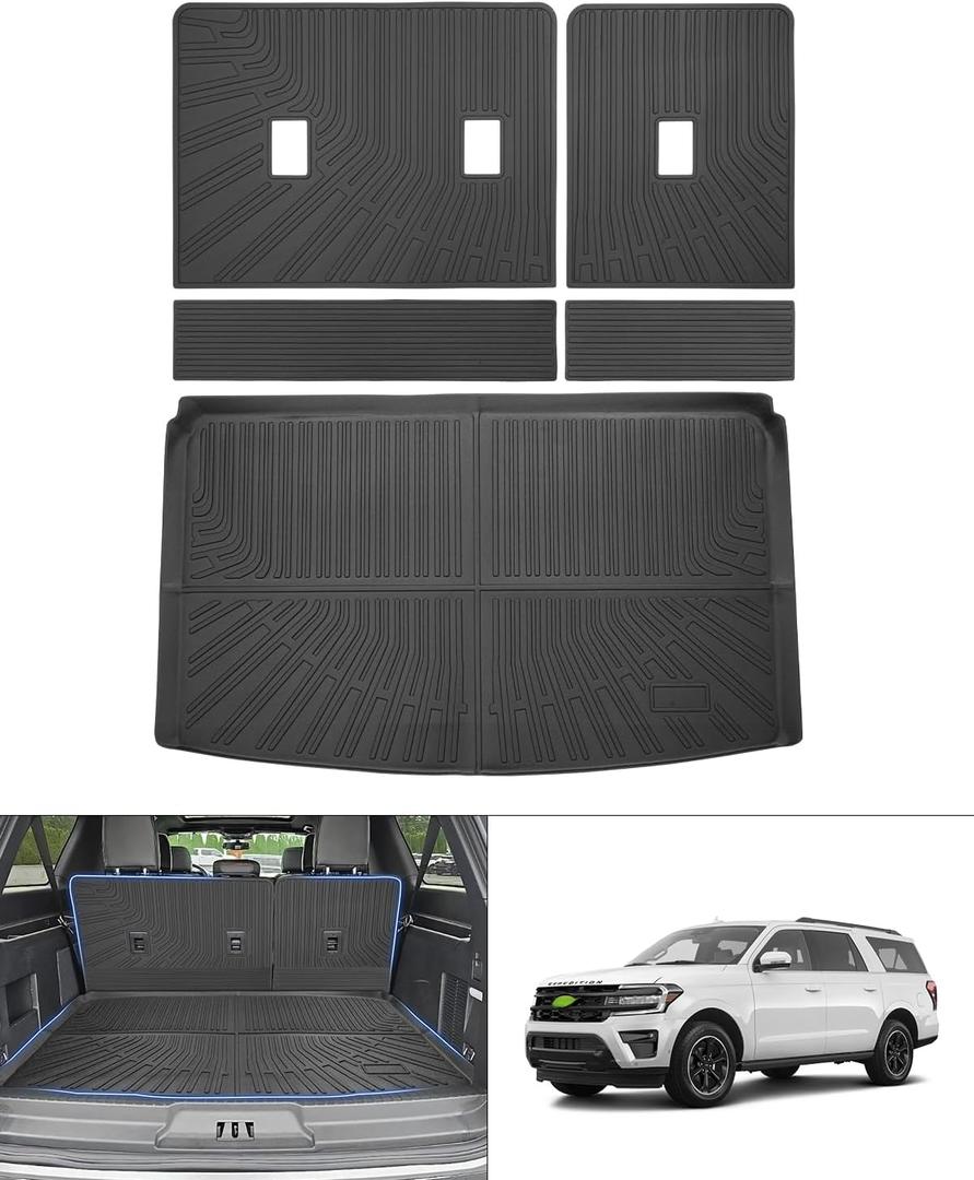Cartist Trunk Mat & Backrest Mat for Ford Expedition Max/ Lincoln Navigator L 2018-2024, All Weather Rear Seat Back Cover Cargo Mat for 18-24 Expedition Max/ Navigator L Accessories (Only for Max & L)