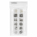 FSPRONAIL Nail Art Decoration Set, Silver Metal Studs, Stars, Rings and Rhinestone Charms for DIY Manicure Design