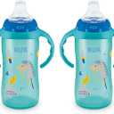 NUK Learner Cup, 10 oz, 2 Pack, 8+ Months﻿ – BPA Free, Spill Proof Sippy Cup