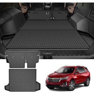 Cargo Liner and Backrest Mat for Chevy Equinox 2018-2024 - Custom Fit All Weather Trunk Mat Seat Back Cover - Car Accessories Interior Protection Rear Cargo Mat (Not for EV)
