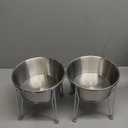 Elevated Dog Bowls for Large & Medium Dogs - Stainless Steel 64oz/8 Cup Raised Feeder with Non-Slip Base, Dual Food & Water Bowls 2-Pack