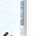 Evaporative Air Cooler w/Remote, 37’’ Windowless Portable Air Conditioners, Cooling Tower Fan, 12H Smart Timer, 70° Oscillating, 2.5L Water Tank & Ice Packs, Ultra-Quiet Standing Fan For HomeOffice