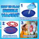 Bubble Wands for Kids - Giant Bubble Wand Set with Tray, Outdoor Toy for Kids, 11 Pcs Large Ring Kit with Mix Solution