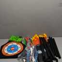 TEMI 2 Pack Archery Set - Includes 2 Bows, 20 Suction Cup Arrows & 2 Quivers & Standing Target, Outdoor Light Up Toys for Kids Boys Girls (Green and Blue)