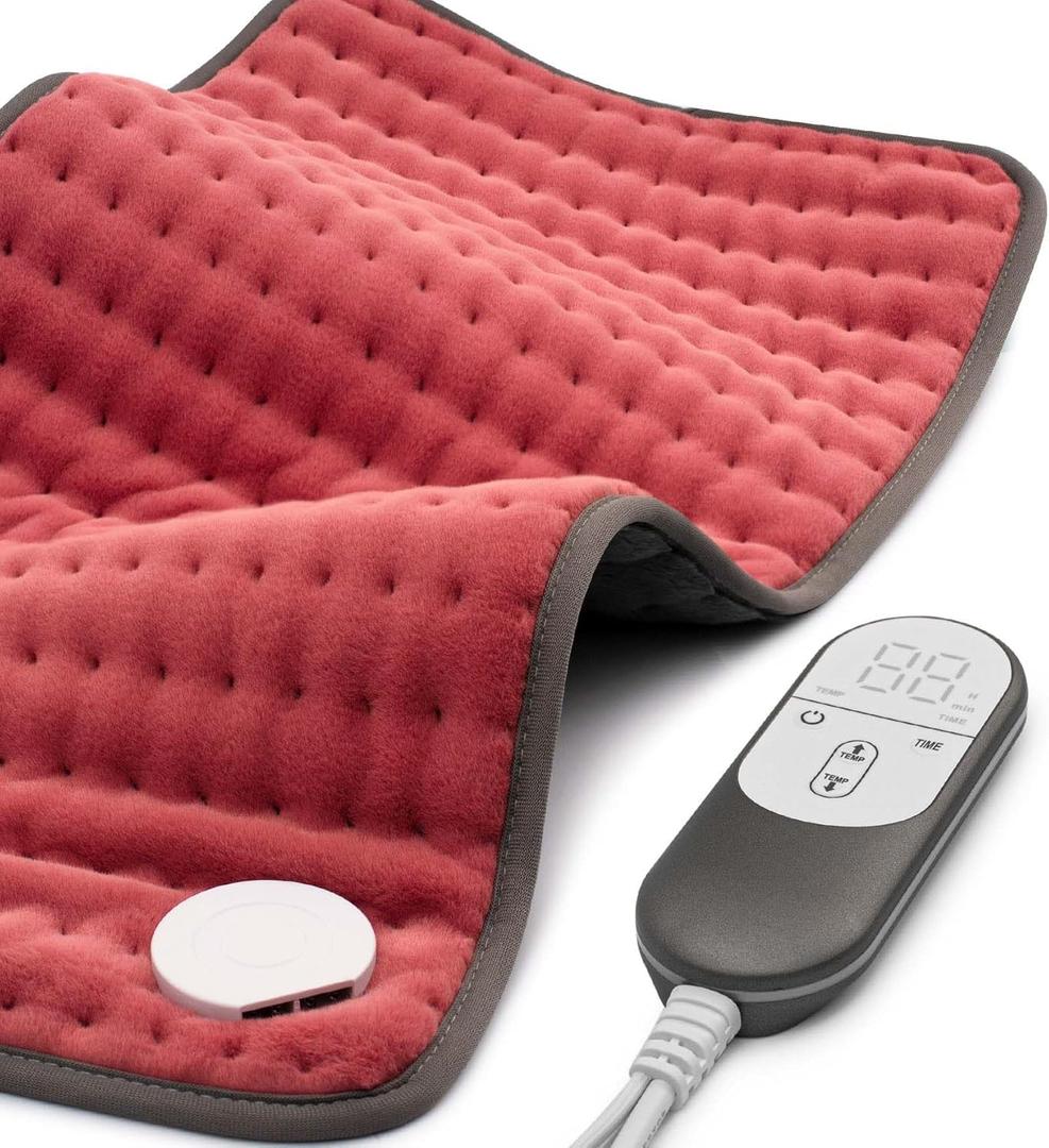 VALGELUIK Heating Pad for Back, Neck & Shoulder Pain Relief  12"x24" Electric Heat Pad, Auto-Off, Machine Washable, Moist/Dry Heat Options  Thoughtful Mother's Day Gifts for Mom, Dad, Women & Men