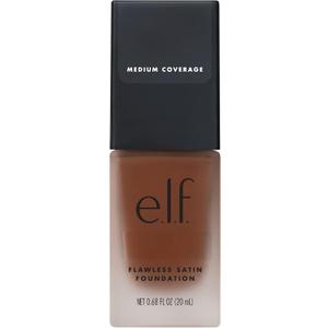 e.l.f. Flawless Satin Foundation, Lightweight & Medium Coverage, Semi-Matte Finish, Vegan & Cruelty-Free, Mocha, 0.68 Fl Oz (20mL)