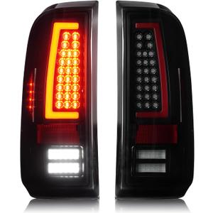 LED Tail Lights for Ford F250 F350 F450 F550 Super Duty 2008-2016,only fit Fleetside Bed Model, Rear Taillight Assembly, Black Housing Smoke Lens