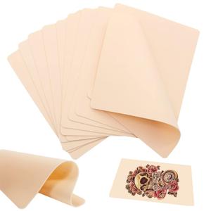 10 Pcs Blank Tattoo Practice Skin - Narkysus 7.5"x 5.5" Fake Skin Double Sides Tattoo Skin Pads Tattoo Fake Skin for Tattoo Kit Tattoo Supplies