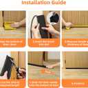 Door Sweep 38" Cuttable, Innovative Double-Layer Design with Brush Under Door Draft Stopper for Bottom of Door, Tool-Free Install Bottom Door Seal, Reusable Door Draft/Noise Blocker, Black