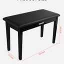 Donner Duet Piano Bench with Storage, Solid Wooden Keyboard Bench Piano Bookcase Stool Chair Seat with High-Density Sponges Padded Cushion, Black