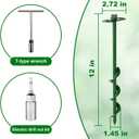 360 Adjustable Tent Stakes Dog Tie Out Stake Heavy Duty Trampoline Stakes 2 Pack Screw in Ground Anchors High Winds for Tent, Trampoline,Inflatable Christmas Decoration,Swing Sets 12 inch(2 X 12)
