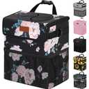 3 Gallons Car Trash Can with Lid, Car Bag Bin Hanging Waterproof Automotive Garbage Cans Leak Proof Vehicle Trash Can Black Floral