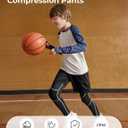PATPAT Boys Compression Pants, Quick Dry Leggings Tights for Sports Running Training Basketball, Athletic Base Layer Bottoms (Black, L)