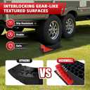 HOXWELL Leveling Blocks for RV, 2 Packs Camper Leveling Blocks System with Anti-Slip Mat, Lift Up to 6.3" Car Ramp for Changing Tires with Carry Bag, Fits Heavy Duty Dual Axle Travel Trailer RV Camper