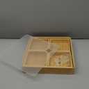 WUWEOT Bamboo Nut and Candy Serving Tray, Party Appetizer Platter Veggie Dish, Candy Bowl with Acrylic Lid & Removable Dividers for Party, Taco Dip Parties Platters & Chip Bowls