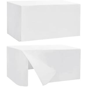 HolidayIdeas Fitted Table Covers for 6 Foot Tables - 72 x 30 Inch - 2 Pack Rectangle Table Clothes Versatile Fabric Table Cover for Folding Table, Parties, Holiday Dinner, Trade Show (White)