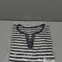 LilyCoco Women's Striped Shirt Short Sleeve Color Block Tops Notched Neck Summer Tee Multicoloured Medium