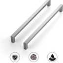 Ravinte 2 Pack Square Bar Kitchen Cabinet Handles Brushed Nickel Cabinet Pulls Drawer Pulls with 10 Inch Hole Center Kitchen Handles Hardware for Drawer Dresser and Cupboard